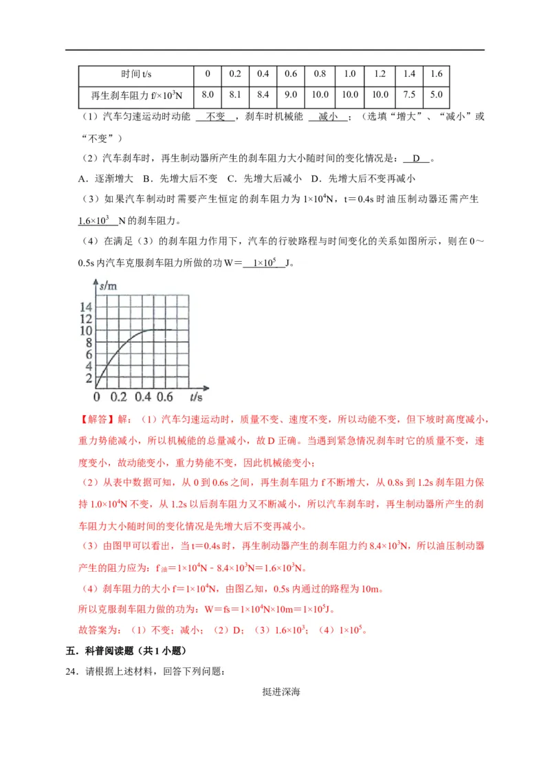 图像题02摩擦力、浮力、功和机械能（解析版）_8、物理总复习_8.中考物理总复习_2023年中考复习资料_二轮复习_2023年中考物理二轮题型专项复习（全国通用）
