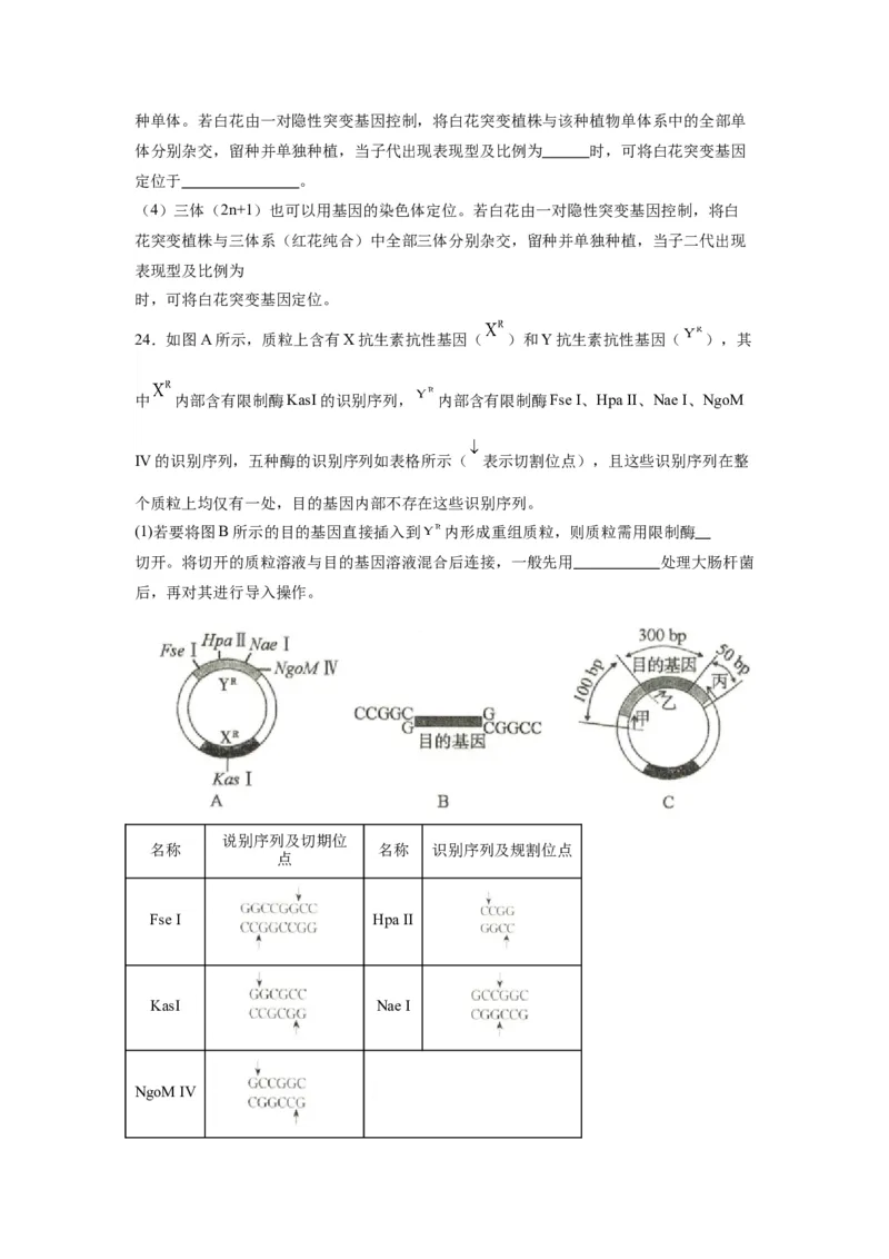 黄金卷04（考试版）-赢在高考&middot;黄金8卷备战2024年高考生物模拟卷（江苏专用）_2024年新高考资料_4.2024高考模拟预测试卷