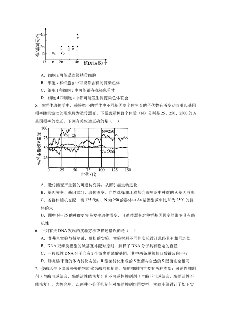 黄金卷04（考试版）-赢在高考&middot;黄金8卷备战2024年高考生物模拟卷（江苏专用）_2024年新高考资料_4.2024高考模拟预测试卷