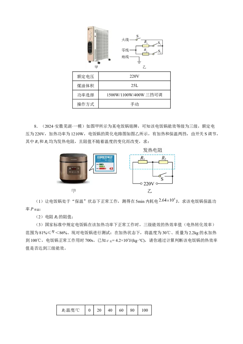 专题22计算题（力热电综合）（讲练）原卷版_8、物理总复习_8.中考物理总复习_2024年中考复习资料_二轮复习资料_完2024年中考物理二轮复习课件+讲义+练习（全国通用）
