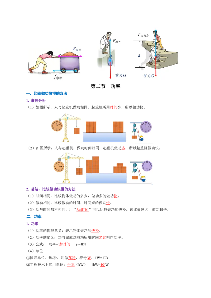 第十一章功和机械能（（知识清单）教师版_初物_八年级上下册+九年级全一册物理_八年级物理下册_知识清单（更新中）