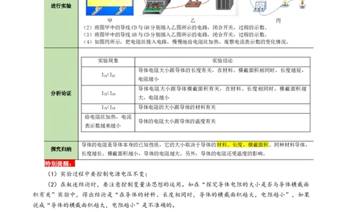 课时16.3电阻（学生版）_初物_八年级上下册+九年级全一册物理_九年级物理全一册_讲义_2025版