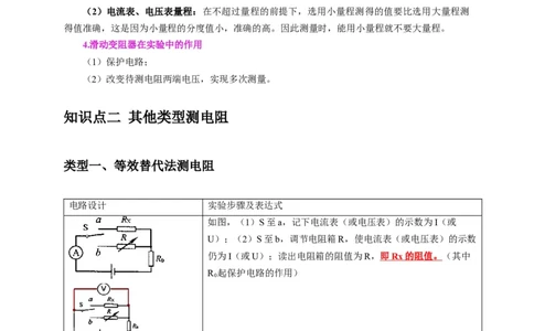 专题17伏安法测电阻其它方法测电阻（原卷版）_8、物理总复习_2024年中考复习资料_二轮复习_2024年中考物理二轮专项复习核心考点讲解与必刷题型汇编