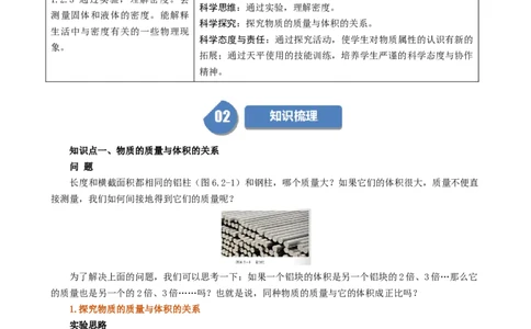 课时6.2密度（教师版）_初物_八年级上下册+九年级全一册物理_八年级物理上册_讲义