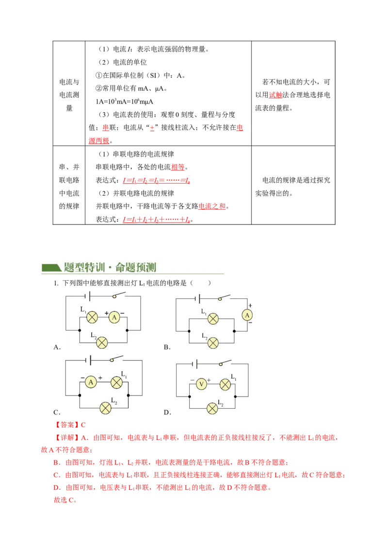 专题09电路、电流、电压和电阻（讲练）解析版_8、物理总复习_8.中考物理总复习_2024年中考复习资料_二轮复习资料_完2024年中考物理二轮复习课件+讲义+练习（全国通用）