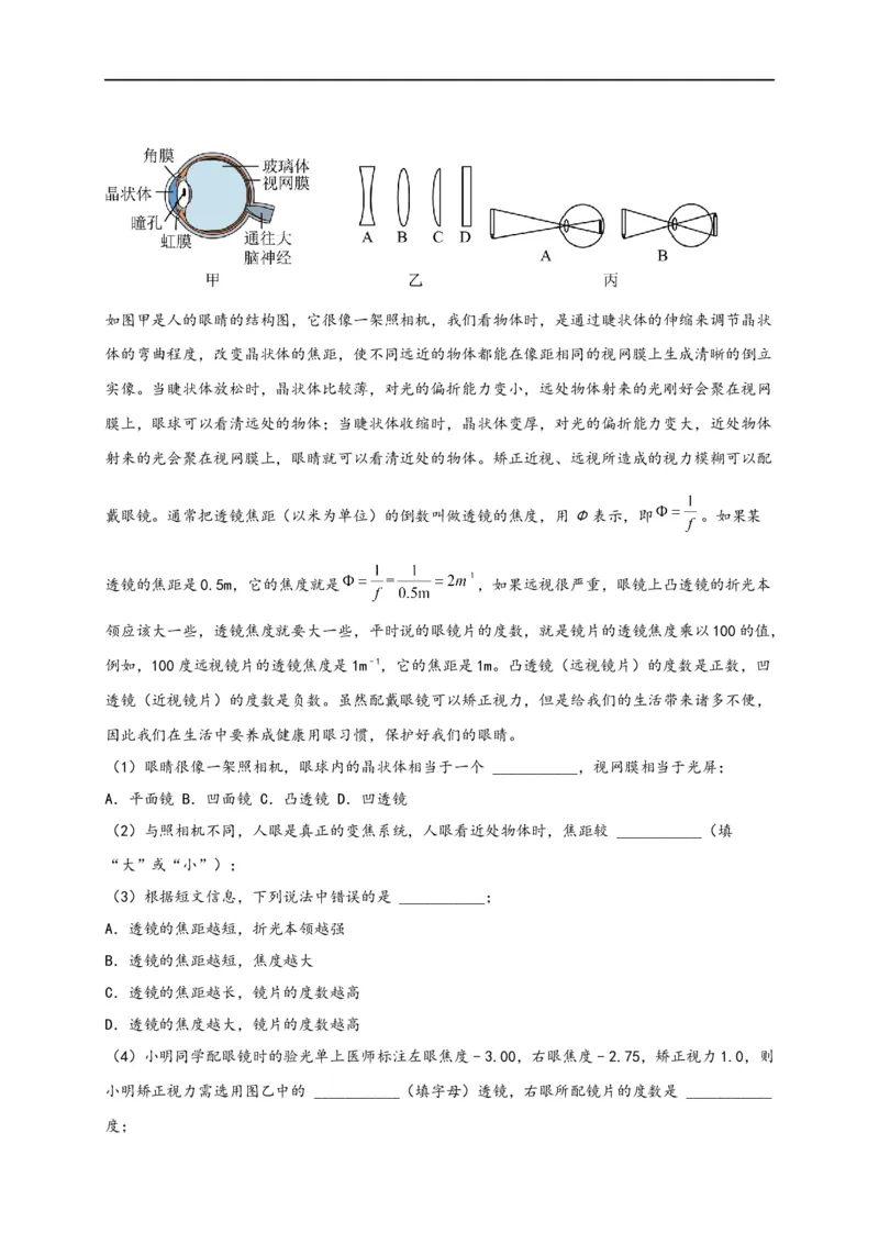 专题5透镜及其应用（解析版）-备战2023中考物理一轮复习精细讲义_8、物理总复习_8.中考物理总复习_2023年中考复习资料_一轮复习_讲义+练习备战2023年中考物理一轮复习精细讲义