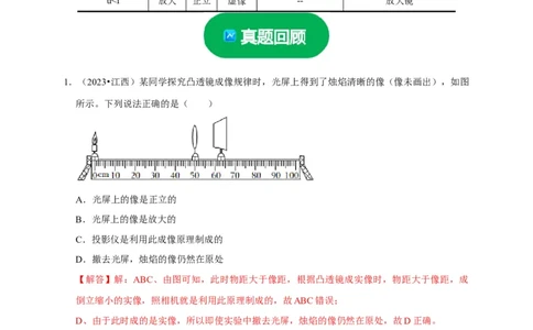 实验3探究凸透镜成像的规律（解析版）_8、物理总复习_2024年中考复习资料_二轮复习_（讲义+练习）2024年中考物理二轮题型专项复习