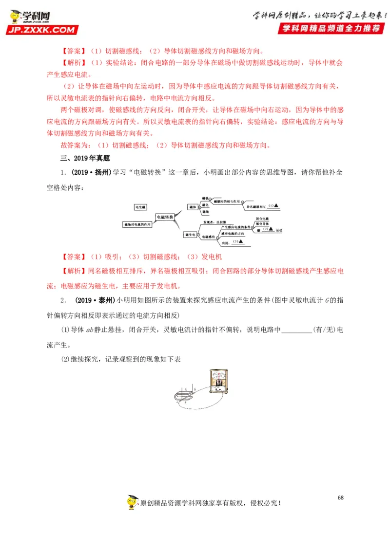 专题16电与磁（解析版）_8、物理总复习_8.中考物理总复习_2022年中考复习资料_三年（2019-2021）中考真题物理分项汇编（全国通用）