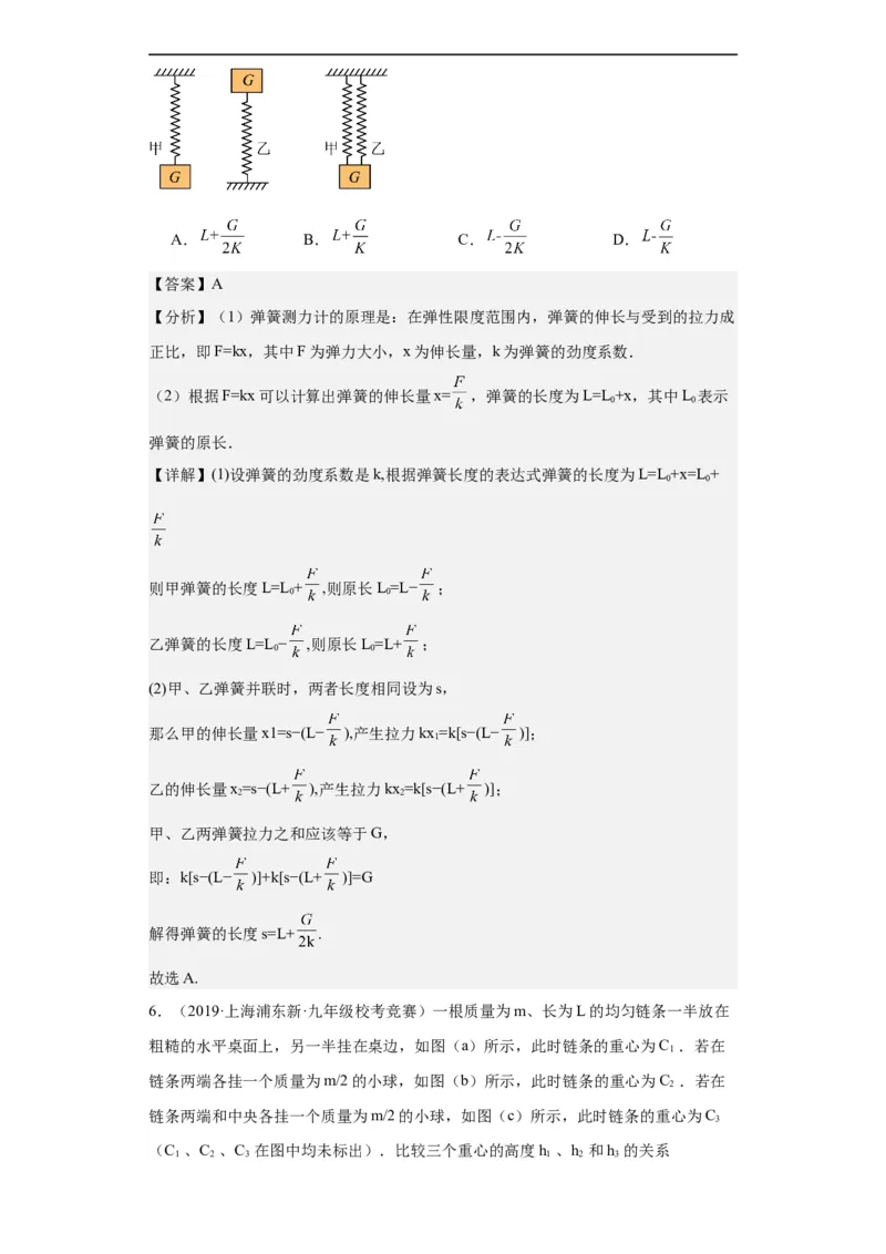 第01讲力、重力、弹力（教师版）-2023-2024全国初中物理竞赛试题精选精编_初物_初中物理培优竞赛试题校联考专题重难题汇编练习通用电子版PPT
