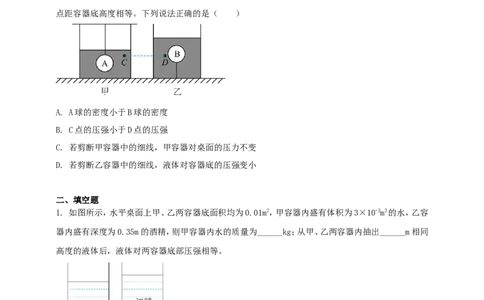 专题38压强难题计算问题（原卷版）_8、物理总复习_2024年中考复习资料_二轮复习_夺分宝典备考2024年物理二轮中考总复习71个重难点亮点专题专炼（全国通用）