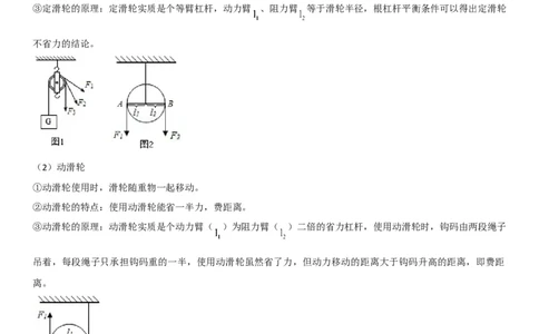 专题25滑轮及其工作特点（原卷版）-2022年中考物理二轮专项复习核心考点突破与必刷题型汇编（全国通用）_8、物理总复习_8.中考物理总复习_2022年中考复习资料