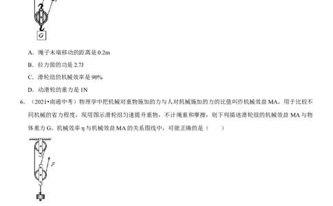 专题25滑轮及其工作特点（原卷版）-2022年中考物理二轮专项复习核心考点突破与必刷题型汇编（全国通用）_8、物理总复习_8.中考物理总复习_2022年中考复习资料