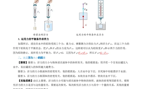第十章浮力（知识清单）教师版_初物_八年级上下册+九年级全一册物理_八年级物理下册_知识清单（更新中）