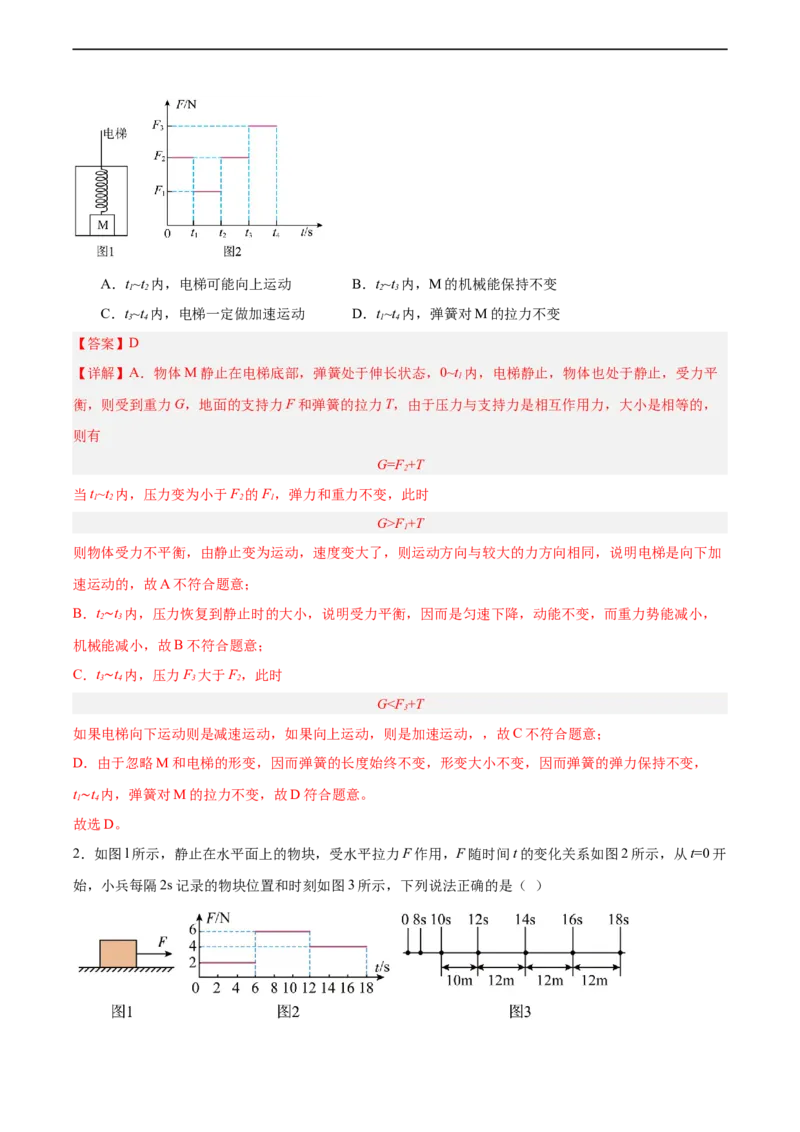 专题07力与运动2022-2023学年中考二轮培优训练（解析版）_8、物理总复习_8.中考物理总复习_2023年中考复习资料_二轮复习_备战2023学年中考二轮培优训练