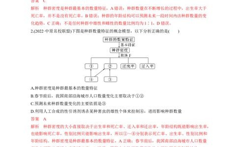 专题13种群和群落（测试卷）-2023年高考生物二轮复习讲练测（全国通用）（解析版）_通用版（老高考）复习资料_2023年复习资料_二轮复习_2023年高考生物二轮复习讲练测（全国通用）
