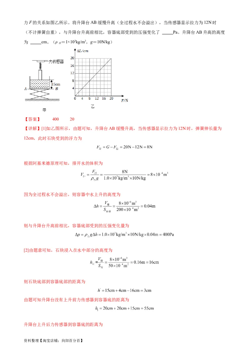 专题10浮力10.2阿基米德原理（教师版）_8、物理总复习_2024年中考复习资料_专项复习资料_完三年（2021&mdash;2023）中考真题分项精编（全国通用）