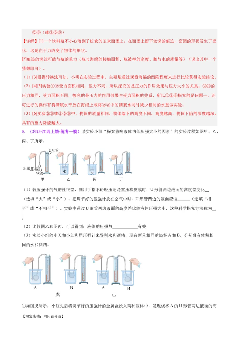 专题33力学实验专题（二）（解析版）_8、物理总复习_2024年中考复习资料_一轮复习_完备战2024年中考物理一轮复习考点帮（全国通用）_教师版（含答案解析）