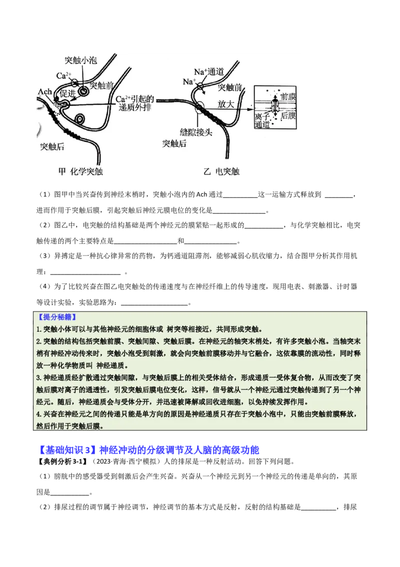 专题09稳态与调节分析（原卷版）_2025年新高考资料_二轮复习_2025年高考生物二轮热点题型归纳与变式演练（新高考通用）3404350_专题09稳态与调节分析