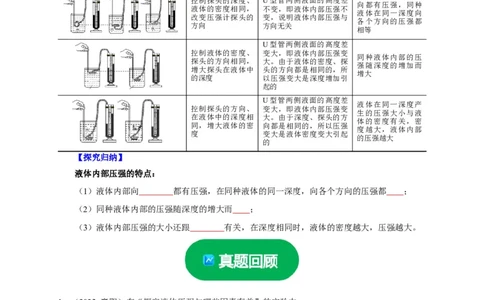 实验9探究液体压强与哪些因素有关（原卷版）_8、物理总复习_2024年中考复习资料_二轮复习_（讲义+练习）2024年中考物理二轮题型专项复习