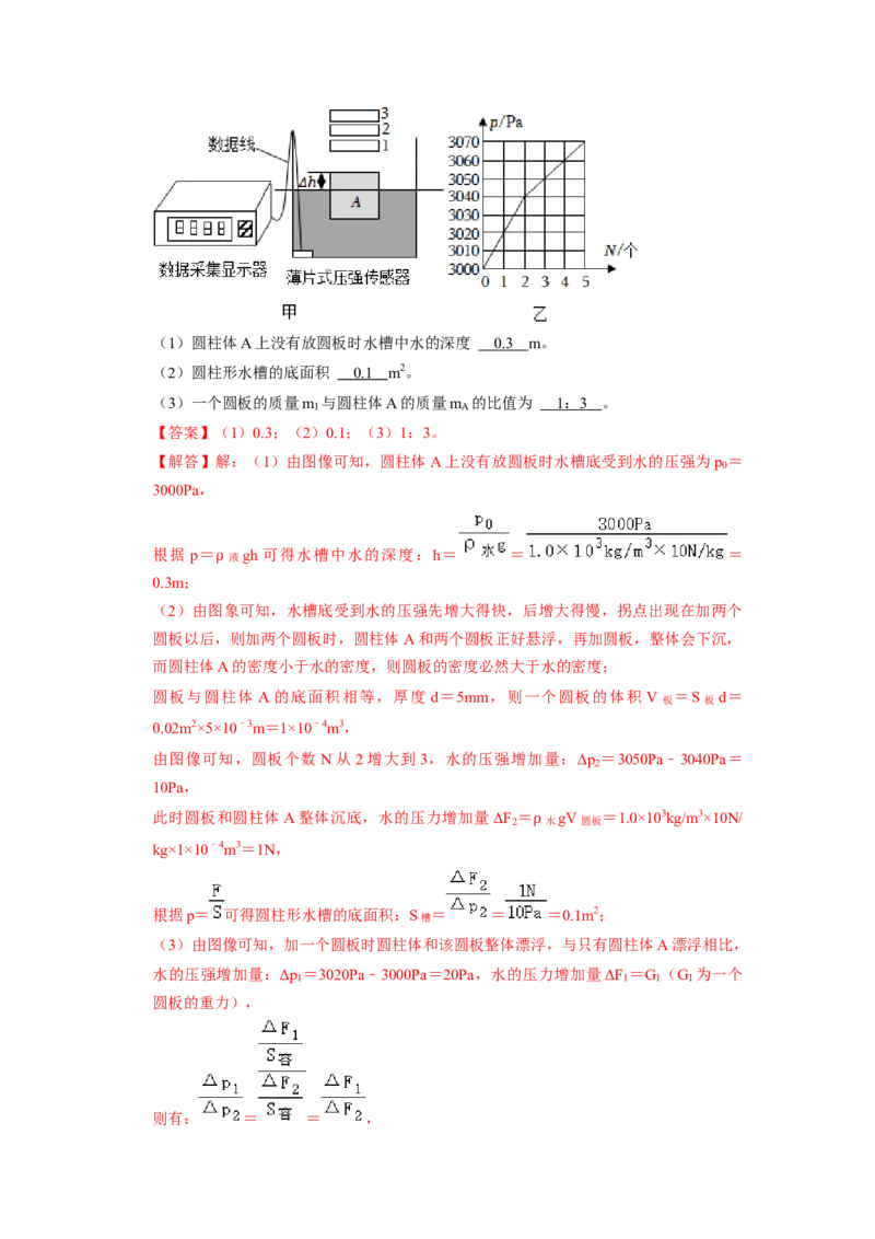 专题05压强的计算（固体切割、叠放及容器液体的压强变化问题）八大题型（解析版）_初物_八年级上下册+九年级全一册物理_八年级物理下册_压轴题训练（更新中）-U172