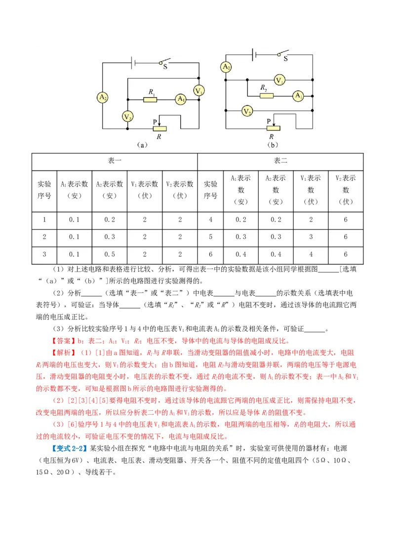 专题18电学微专题二（3考点+8考向）（讲义）（电学重点实验）（解析版）（全国通用）_8、物理总复习_8.中考物理总复习_2024年中考复习资料_一轮复习资料_配套讲义（原卷版+解析版）