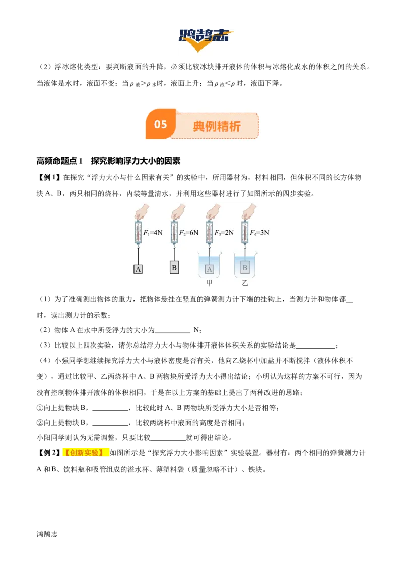 专题11浮力（4大模块知识清单+4个易混易错+7种方法技巧+典例真题精析）（原卷版）_8、物理总复习_物理一轮复习