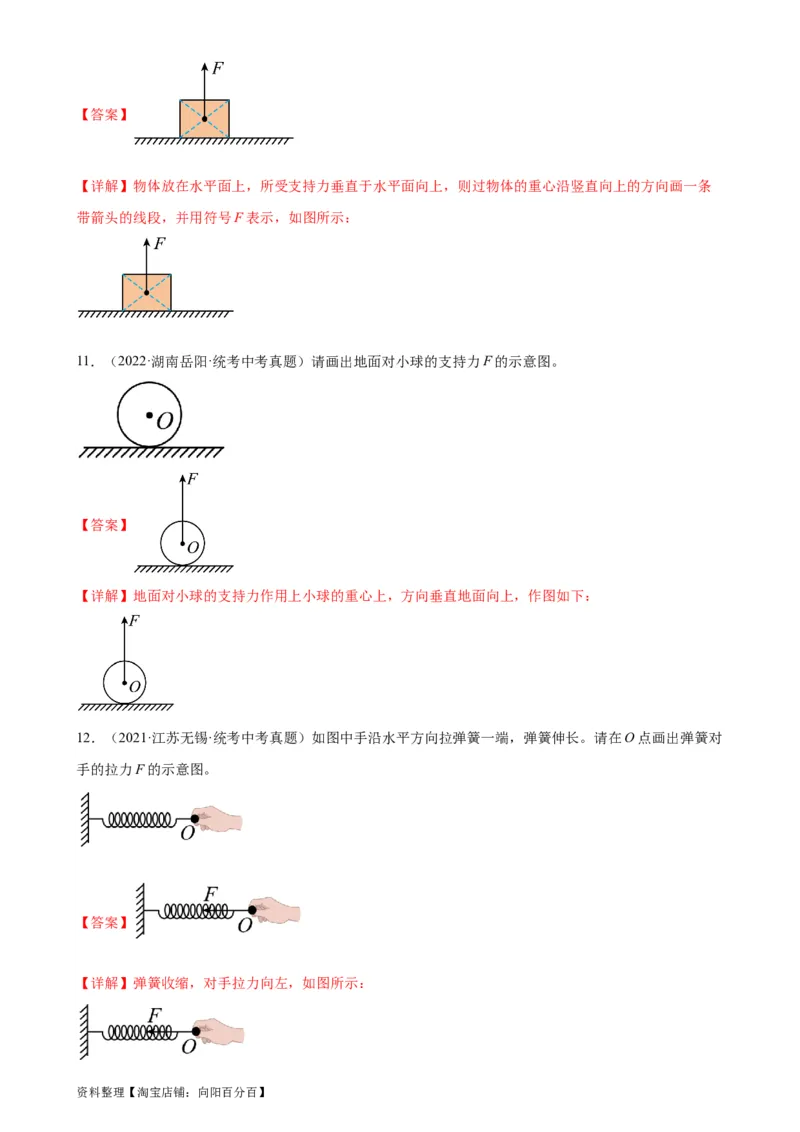 专题7力7.2弹力（教师版）_8、物理总复习_2024年中考复习资料_专项复习资料_完三年（2021&mdash;2023）中考真题分项精编（全国通用）_教师版（含答案解析，目录与学生版一致）