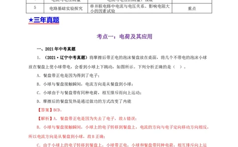 专题12电路基础（解析版）_8、物理总复习_8.中考物理总复习_2022年中考复习资料_三年（2019-2021）中考真题物理分项汇编（全国通用）