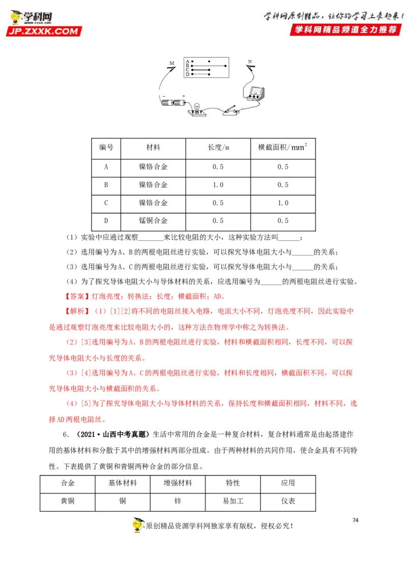 专题12电路基础（解析版）_8、物理总复习_8.中考物理总复习_2022年中考复习资料_三年（2019-2021）中考真题物理分项汇编（全国通用）