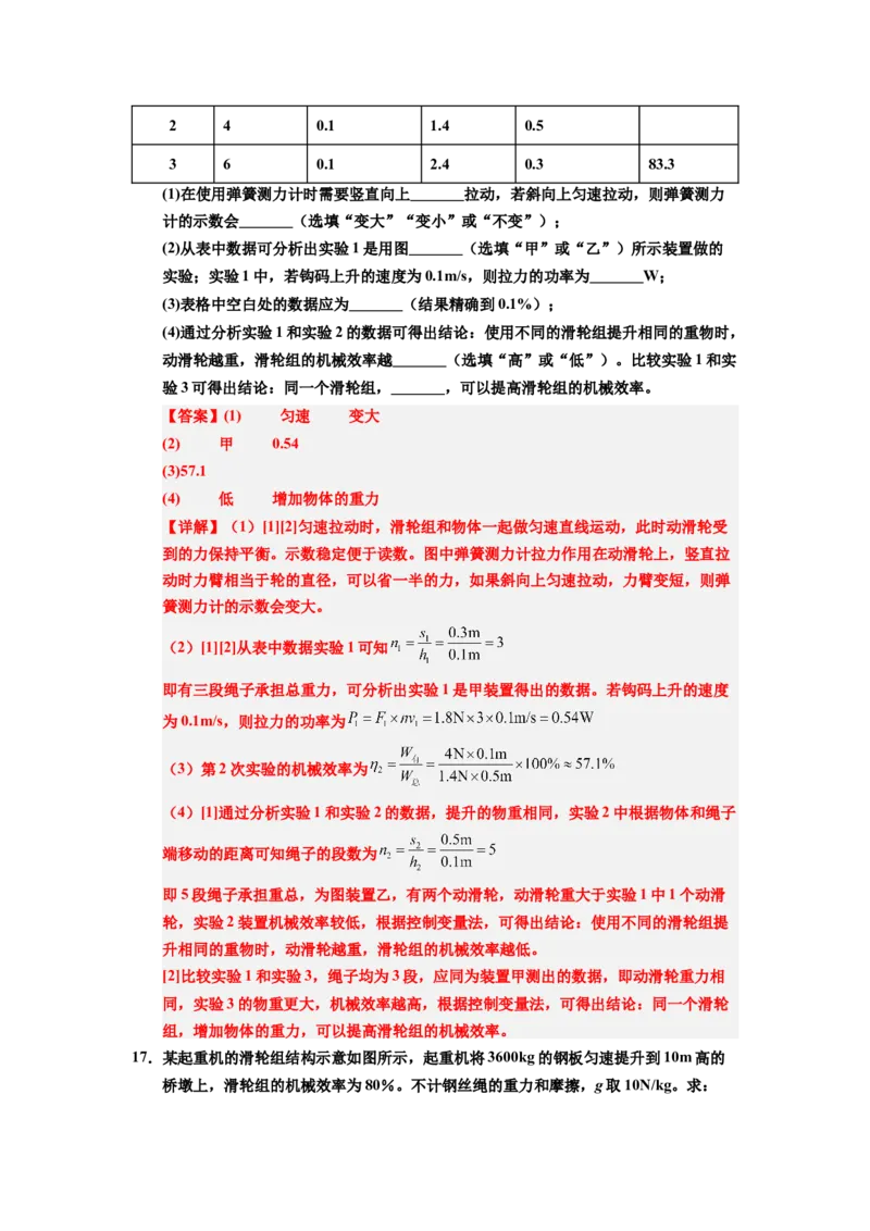 课时12.4机械效率（教师版）_初物_八年级上下册+九年级全一册物理_八年级物理下册_讲义（更新中）-U26
