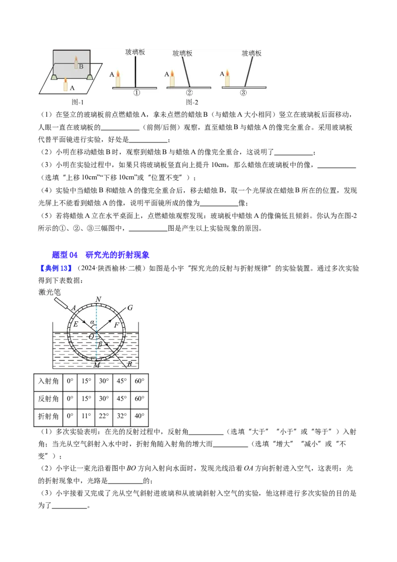 单元专项提升01光路作图和实验专项能力提升（学生版）_初物_八年级上下册+九年级全一册物理_八年级物理上册_讲义