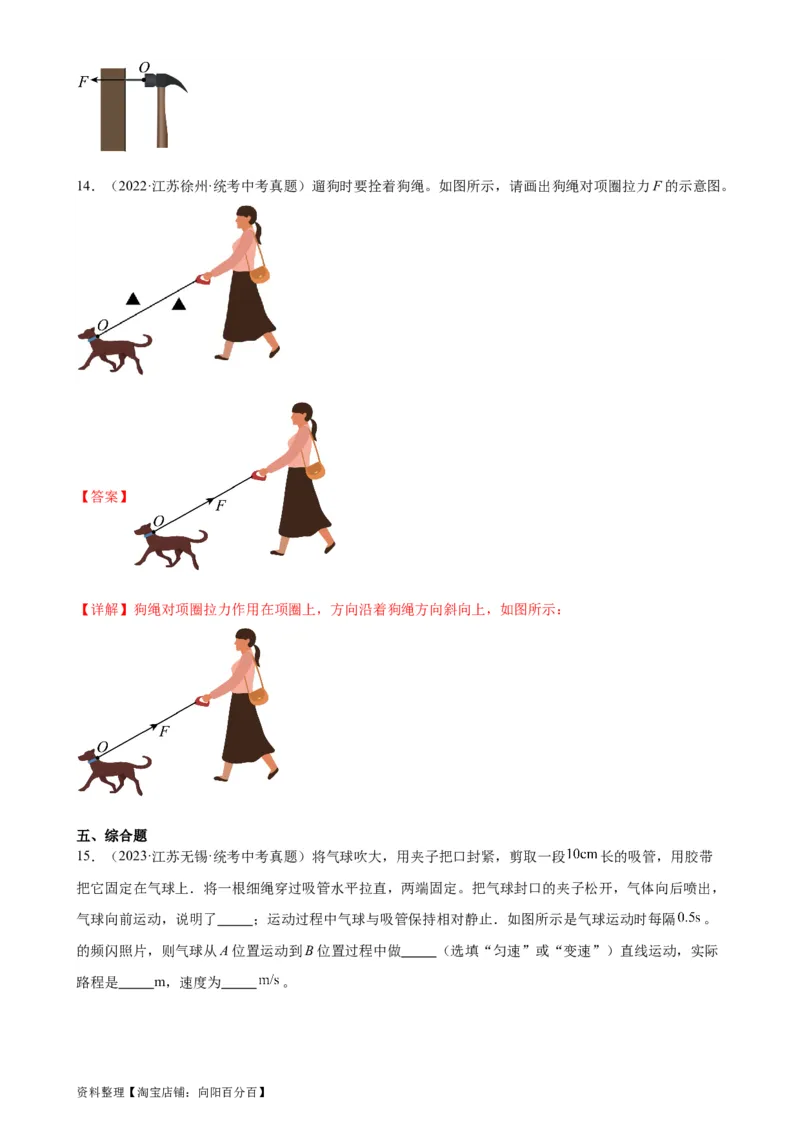 专题7力7.1力（教师版）_8、物理总复习_2024年中考复习资料_专项复习资料_完三年（2021&mdash;2023）中考真题分项精编（全国通用）_教师版（含答案解析，目录与学生版一致）