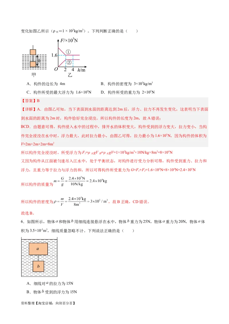 专题14浮力的四种计算方法（解析版）_8、物理总复习_2024年中考复习资料_一轮复习_完备战2024年中考物理一轮复习考点帮（全国通用）_教师版（含答案解析）
