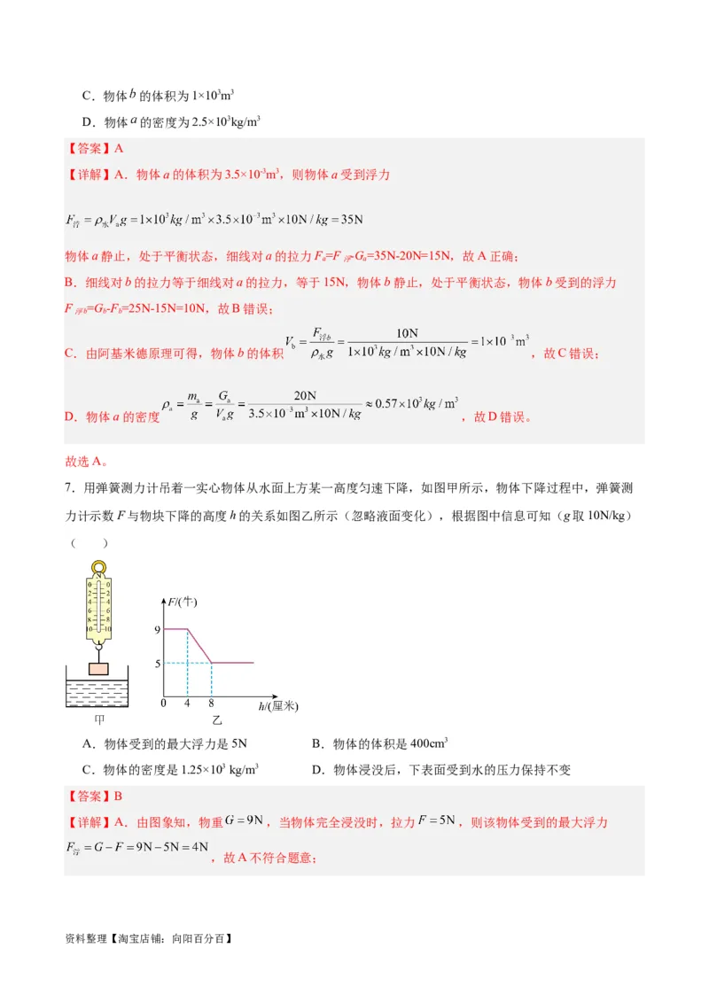 专题14浮力的四种计算方法（解析版）_8、物理总复习_2024年中考复习资料_一轮复习_完备战2024年中考物理一轮复习考点帮（全国通用）_教师版（含答案解析）