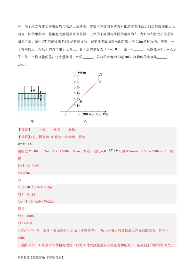 专题14浮力的四种计算方法（解析版）_8、物理总复习_2024年中考复习资料_一轮复习_完备战2024年中考物理一轮复习考点帮（全国通用）_教师版（含答案解析）