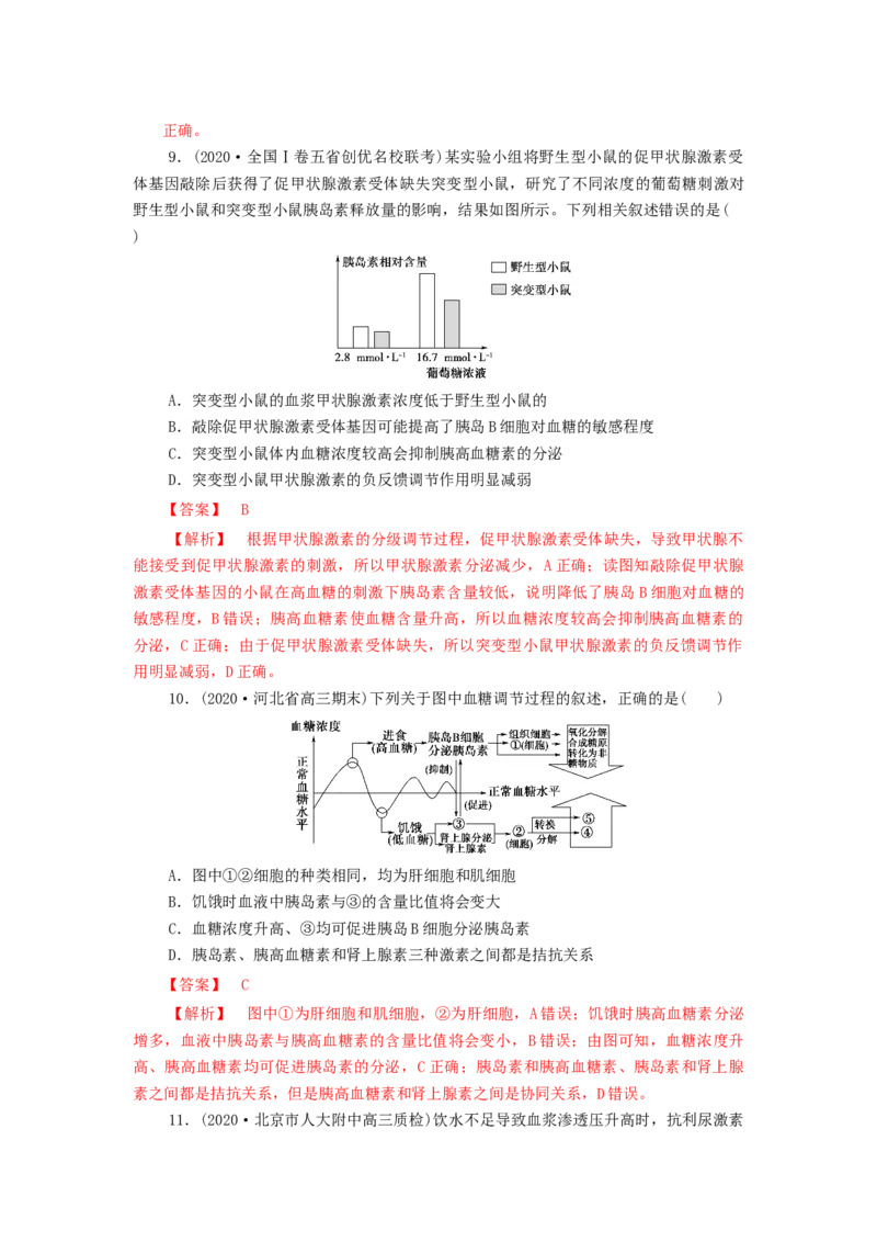 专题08生命活动的调节机制-备战2021年高考生物核心考点透析（解析版）_新高考复习资料_2021年新高考资料_备战2021年高考生物核心考点透析