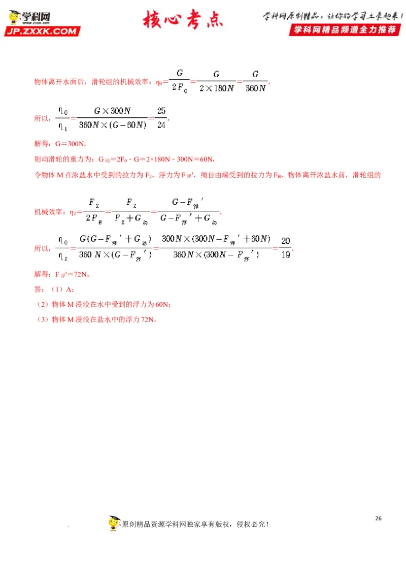专题25滑轮及其工作特点（解析版）-2022年中考物理二轮专项复习核心考点突破与必刷题型汇编（全国通用）_8、物理总复习_8.中考物理总复习_2022年中考复习资料