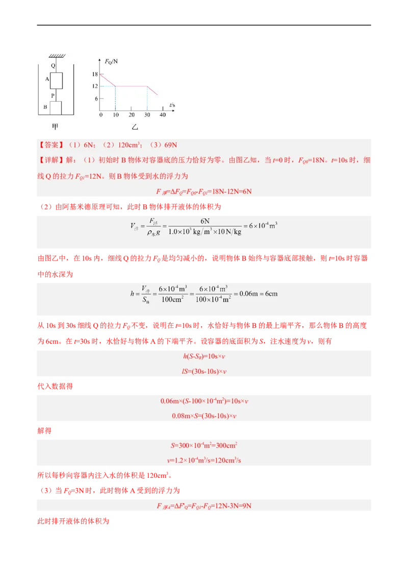 专题08压强2022-2023学年中考二轮培优训练（解析版）_8、物理总复习_8.中考物理总复习_2023年中考复习资料_二轮复习_备战2023学年中考二轮培优训练