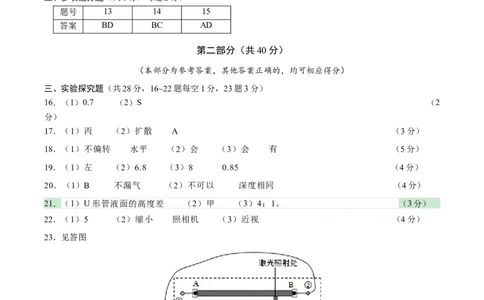 物理（北京卷）（参考答案及评分标准）_8、物理总复习_2024中考模拟题物理_一模_物理（北京卷）-2024年中考第一次模拟考试