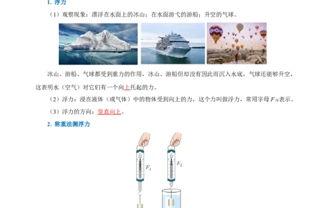 第十章浮力（知识清单）-八年级物理下册同步备课系列（人教版）（教师版）_初物_八年级上下册+九年级全一册物理_八年级物理下册_老课标资料_单元试卷