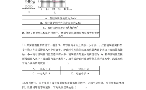 人教版八年级物理下学期期中模拟试卷_初物_八年级上下册+九年级全一册物理_八年级物理下册_期中+期末（更新中）
