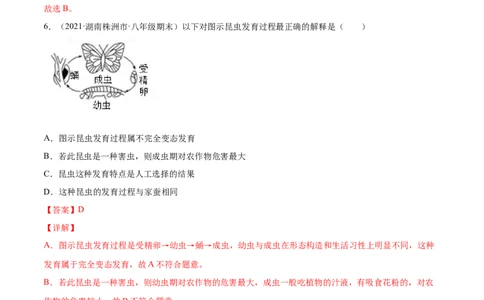 03生命起源和生物进化B卷（解析版）_初中全科电子版试卷练习试题_生物_生物8下练习_人教生物8年级下单元试卷38份_第3套八年级生物下册单元试卷（人教版）06份