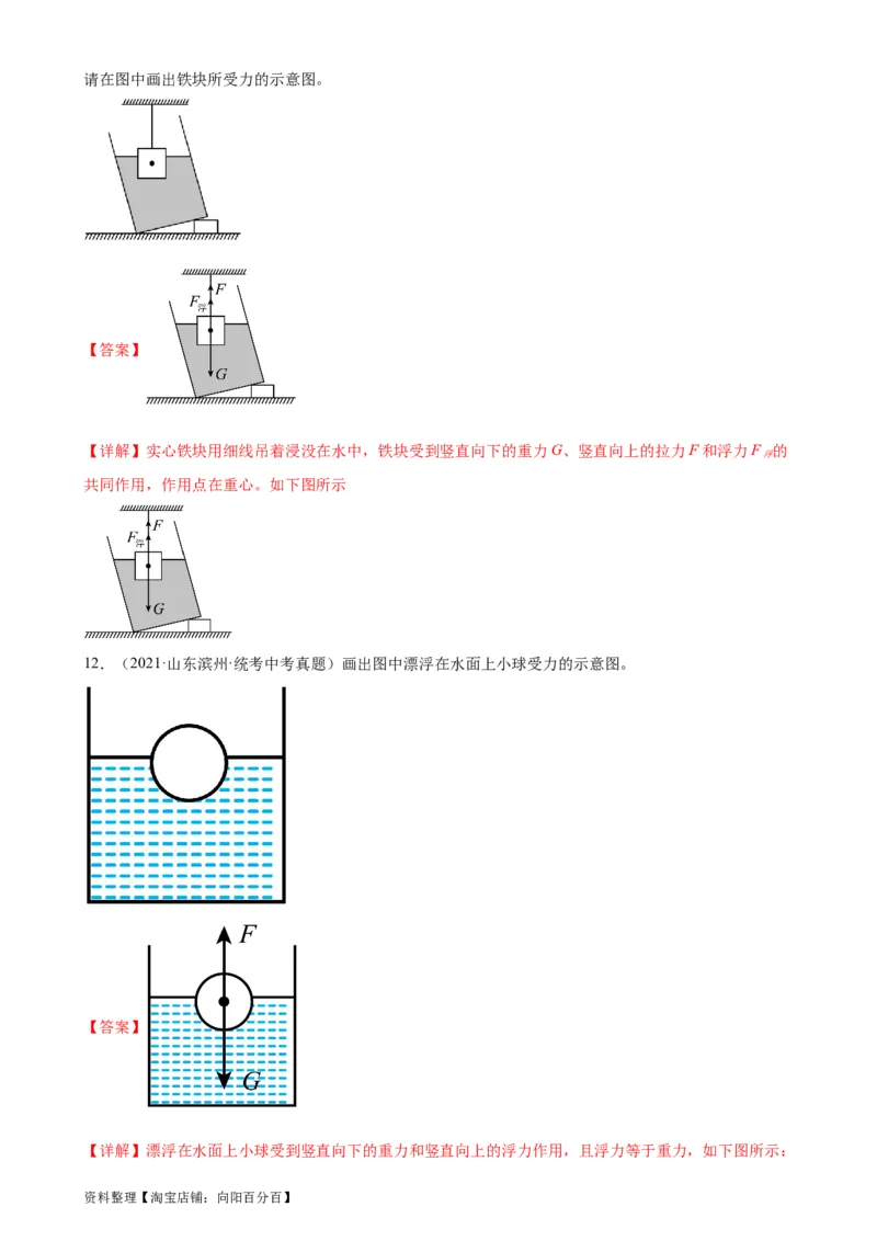 专题10浮力10.1浮力（教师版）_8、物理总复习_2024年中考复习资料_专项复习资料_完三年（2021&mdash;2023）中考真题分项精编（全国通用）_教师版（含答案解析，目录与学生版一致）