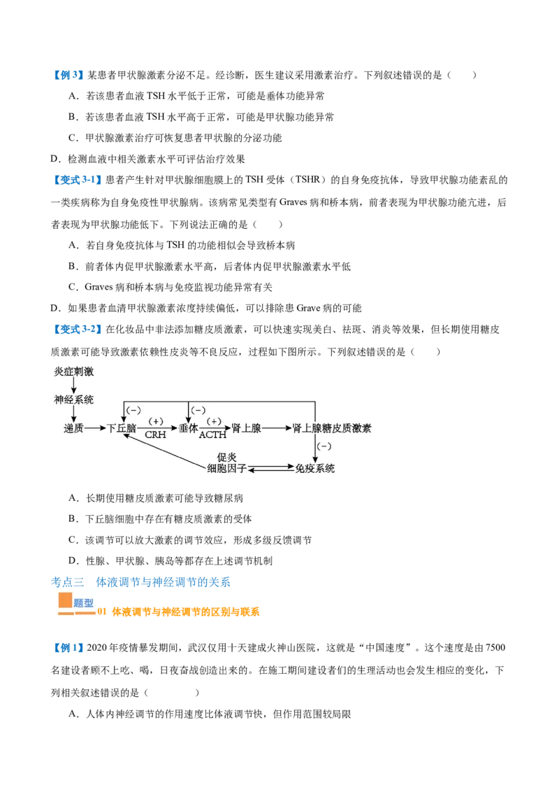 专题13内环境与体液调节（8大题型）（原卷版）_2025年新高考资料_一轮复习_备战2025年高考生物一轮复习题型全覆盖（新高考通用）