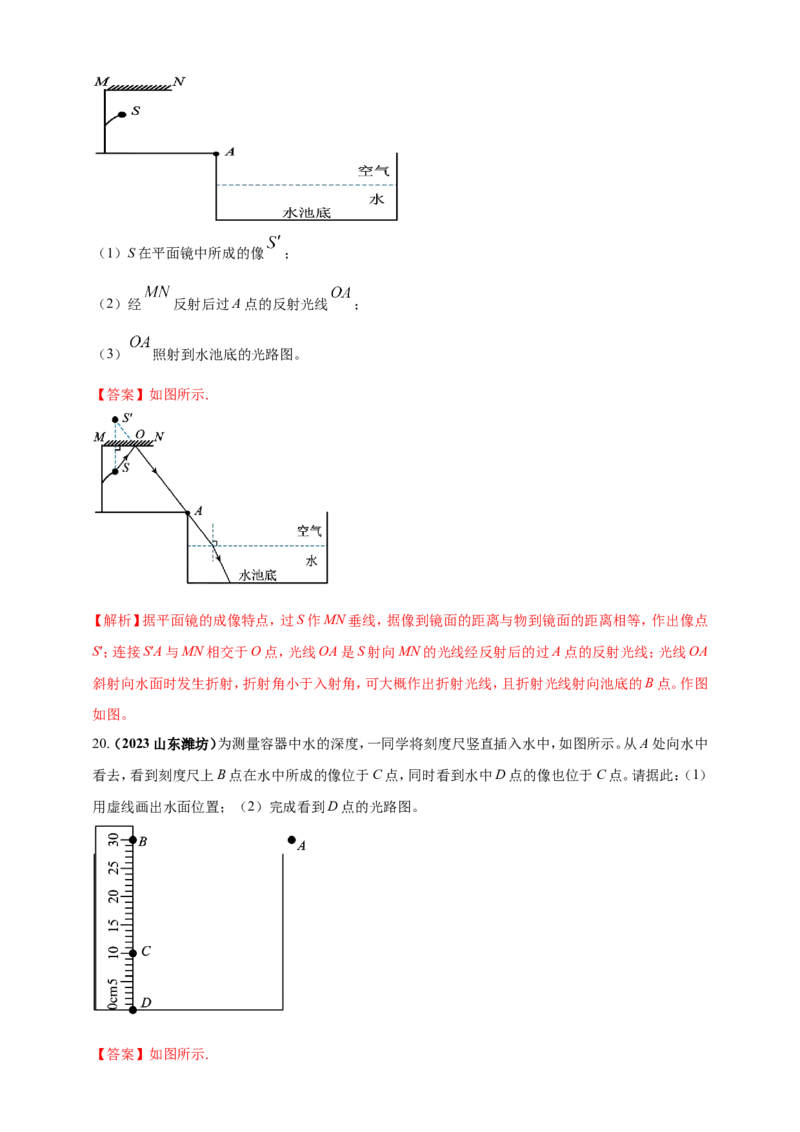 专题11中考光学作图类问题（解析版）_8、物理总复习_2024年中考复习资料_二轮复习_夺分宝典备考2024年物理二轮中考总复习71个重难点亮点专题专炼（全国通用）