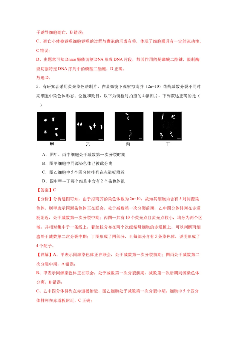 黄金卷02（解析版）-赢在高考&middot;黄金8卷备战2024年高考生物模拟卷（江苏专用）_2024年新高考资料_4.2024高考模拟预测试卷