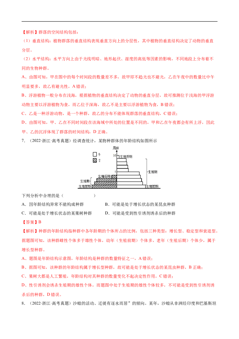 专题13种群和群落（练）-2023年高考生物二轮复习讲练测（全国通用）（解析版）_通用版（老高考）复习资料_2023年复习资料_二轮复习_2023年高考生物二轮复习讲练测（全国通用）