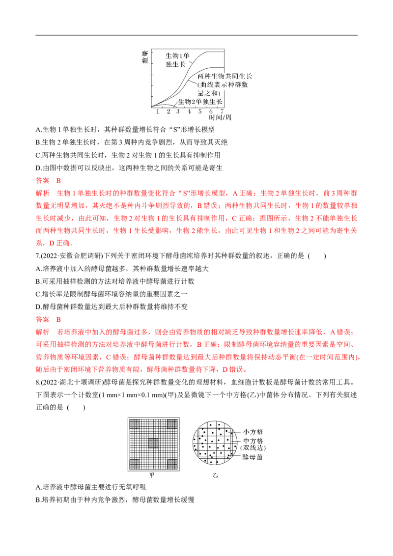 专题13种群和群落（练）-2023年高考生物二轮复习讲练测（全国通用）（解析版）_通用版（老高考）复习资料_2023年复习资料_二轮复习_2023年高考生物二轮复习讲练测（全国通用）