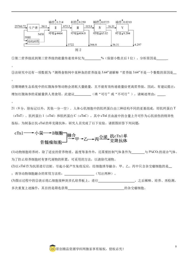 黄金卷04（原卷版）_2024年新高考资料_4.2024高考模拟预测试卷_赢在高考&middot;黄金8卷备战2024年高考生物模拟卷（湖南专用）31263208