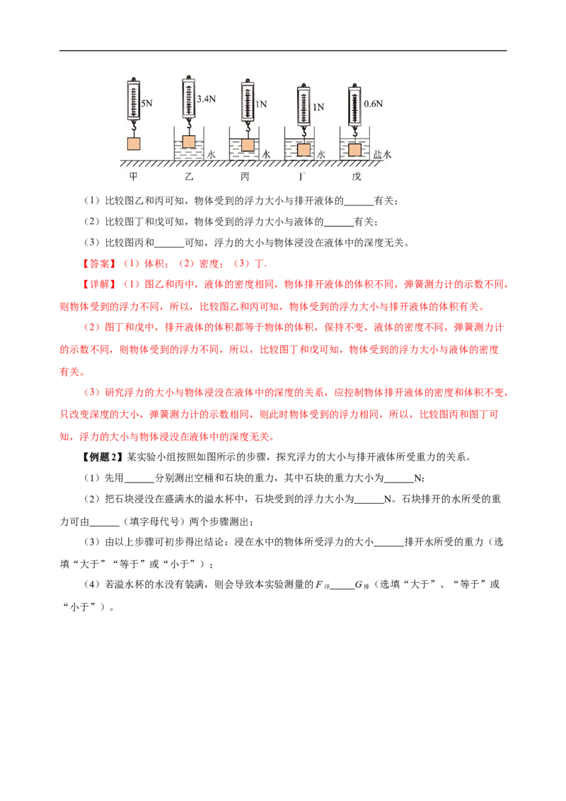 专题10浮力（知识梳理+典例+练习）(教师版）_8、物理总复习_8.中考物理总复习_2024年中考复习资料_一轮复习资料_完2024年中考物理一轮复习课件+练习_配套练习_教师版（含答案解析）